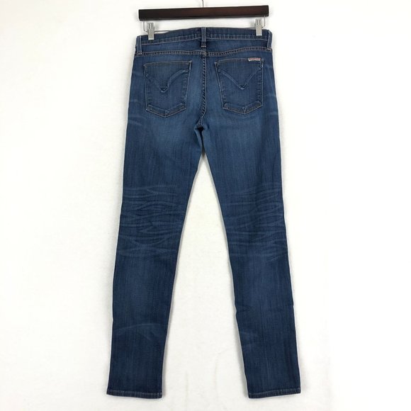 Hudson Women's Size 29 Colette Mid Rise Skinny Crue Blue Distressed Denim Jeans - Picture 2 of 13